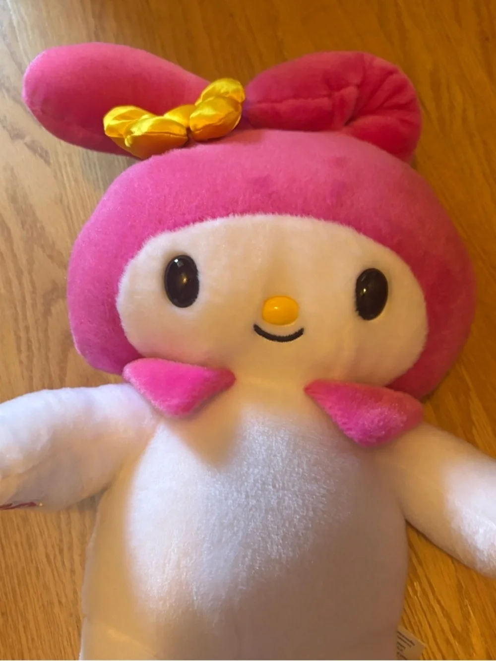 Build-A-Bear My Melody Pink Cream Bunny Plush Yellow Bow Stuffed Animal